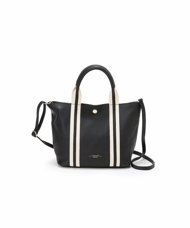 TOPKAPI 【TREASURE TOPKAPI】ソフトシュリンク テープコンビ ミニ トート バッグ ショルダーベルト付 ブラック