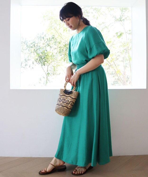 UNFILO 【セットアップ対応】ウォッシャブル UVケア ブラウス グリーン系