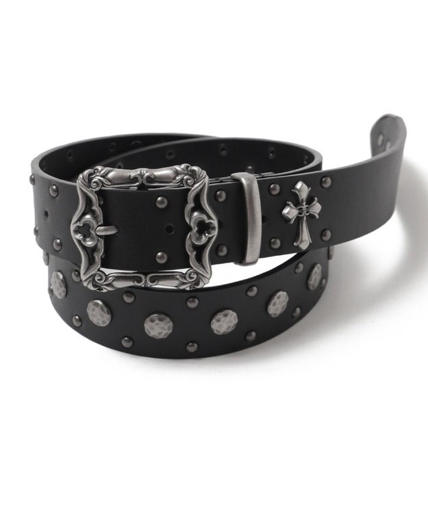 WEGO Mクロスモチーフスタッズベルト ブラック