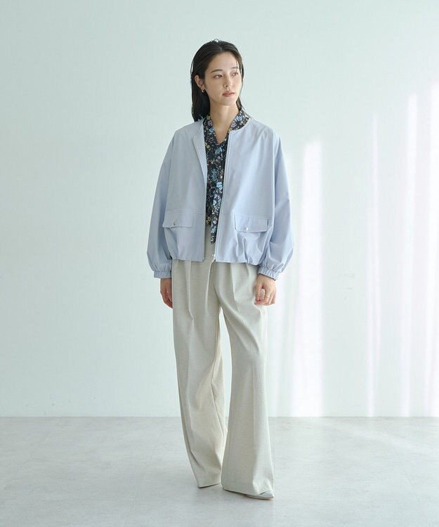 YECCA VECCA [撥水]バルーンブルゾン Sax