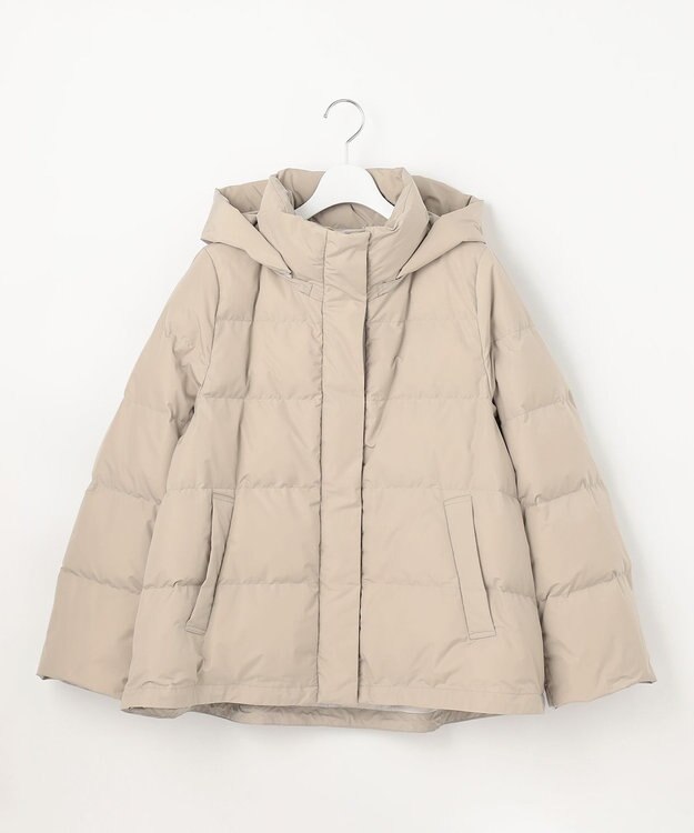 自由区 L 【洗える】マイクロタッサーダウン コート グレージュ