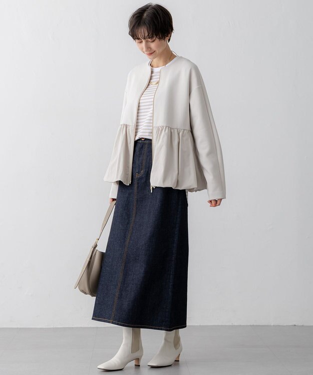 23区 【洗える】コットンエアーバルーン ライトアウター ベージュ系