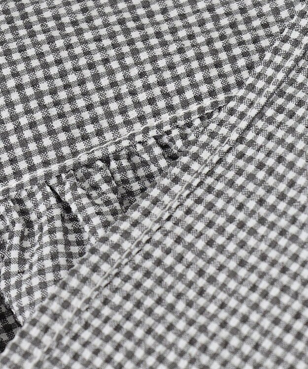 ANY 【WEB限定/洗濯機可】サッカーギャザーペプラムブラウス ギンガム