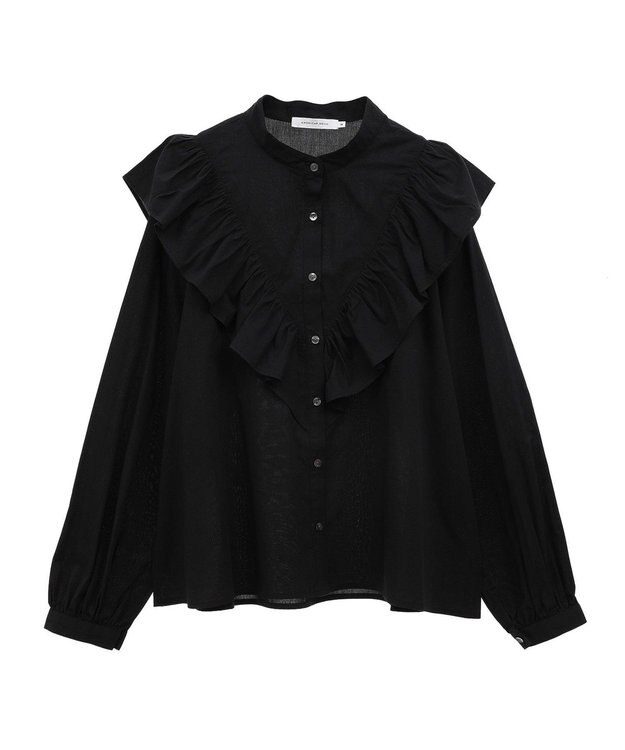 AMERICAN HOLIC スタンドカラーフリルブラウス Black
