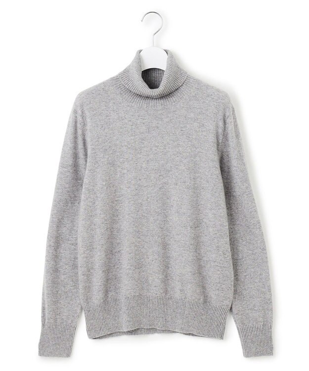 23区 L 【滝沢眞規子さん着用/Oggi掲載/洗える】ピュアカシミヤ タートルネック ニット ライトグレー系