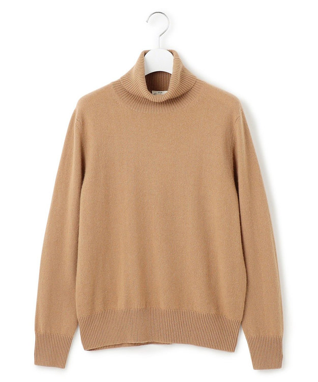 23区 L 【滝沢眞規子さん着用/Oggi掲載/洗える】ピュアカシミヤ タートルネック ニット キャメル系