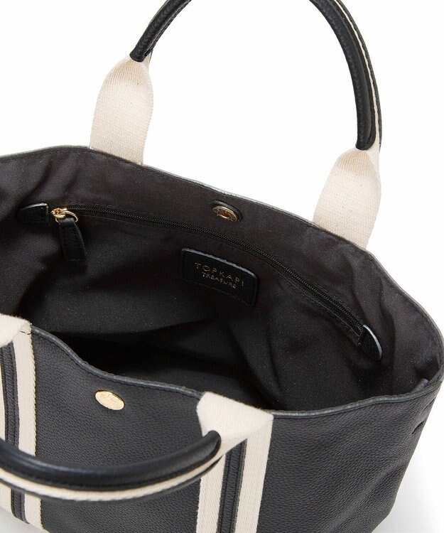 TOPKAPI 【TREASURE TOPKAPI】ソフトシュリンク テープコンビ ミニ トート バッグ ショルダーベルト付 ブラック