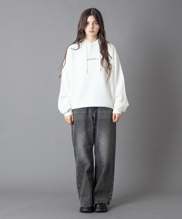 WEGO 【ユニセックス着用ITEM】ワンポイントプルパーカー ホワイト