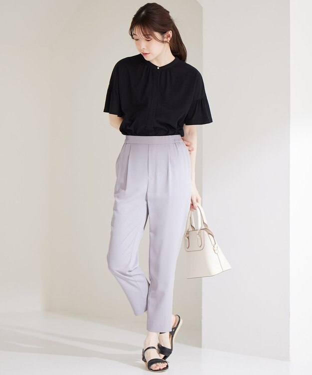 ANY SIS 【UVケア・接触冷感】汗ジミ防止加工カット ブラウス ブラック