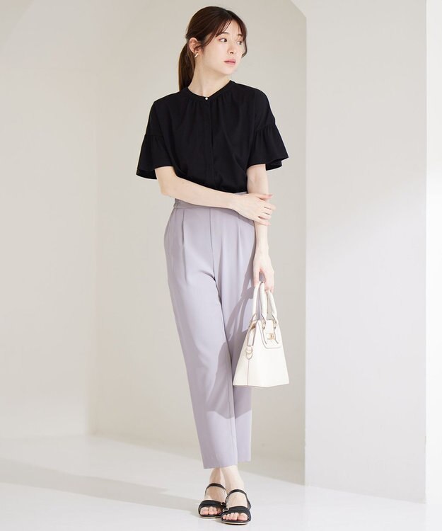 ANY SIS 【UVケア・接触冷感】汗ジミ防止加工カット ブラウス ブラック