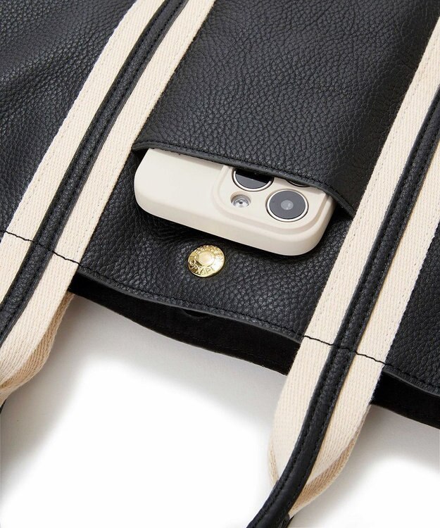 TOPKAPI 【TREASURE TOPKAPI】ソフトシュリンク テープコンビ ミニ トート バッグ ショルダーベルト付 ブラック