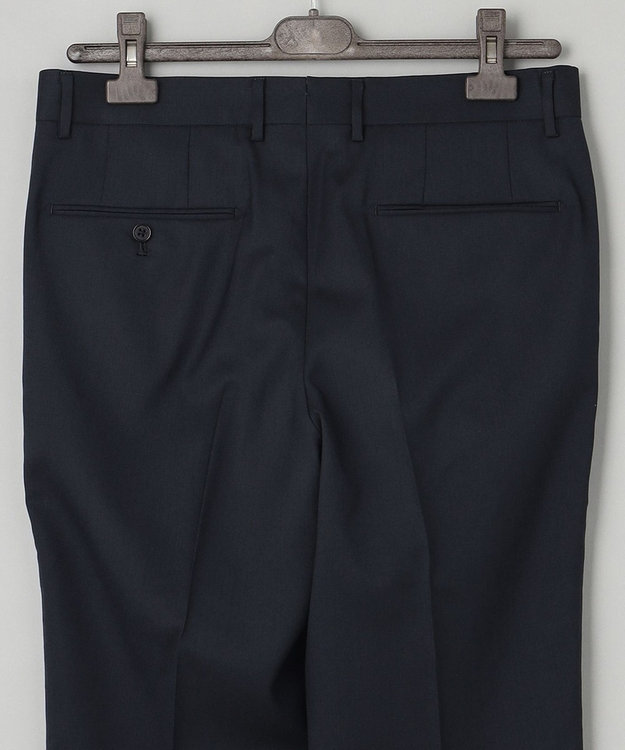 GOTAIRIKU ロングセラー【洗える/折り目加工/シワになりにくい/ウエストアジャスター】ウォッシャブル サマーウール100％パンツ_定番色(1タック)23年モデル ネイビー系