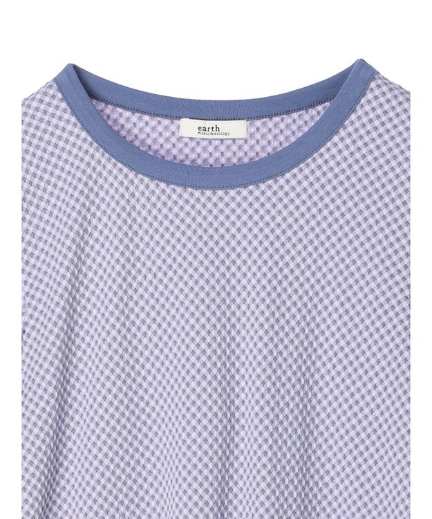 earth music&ecology ギンガムパフＴＥＥ Lavender