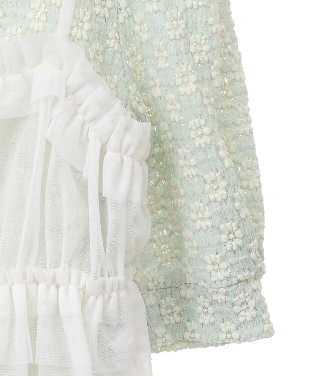 earth music&ecology ＳＥＴ２点フラワープルオーバー＋チュールビスチェ Mint