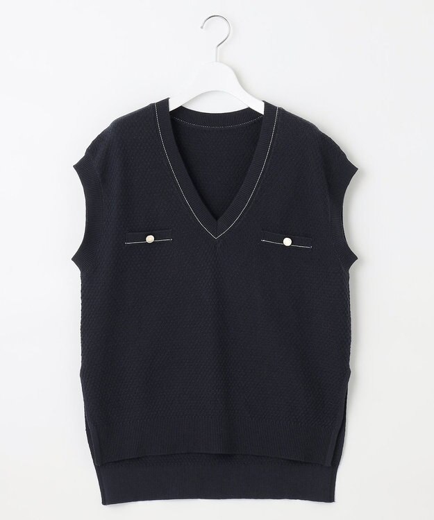 Feroux 【セットアイテム】2WAYリボンタイ ワンピース × ニット ベスト スカイブルー系