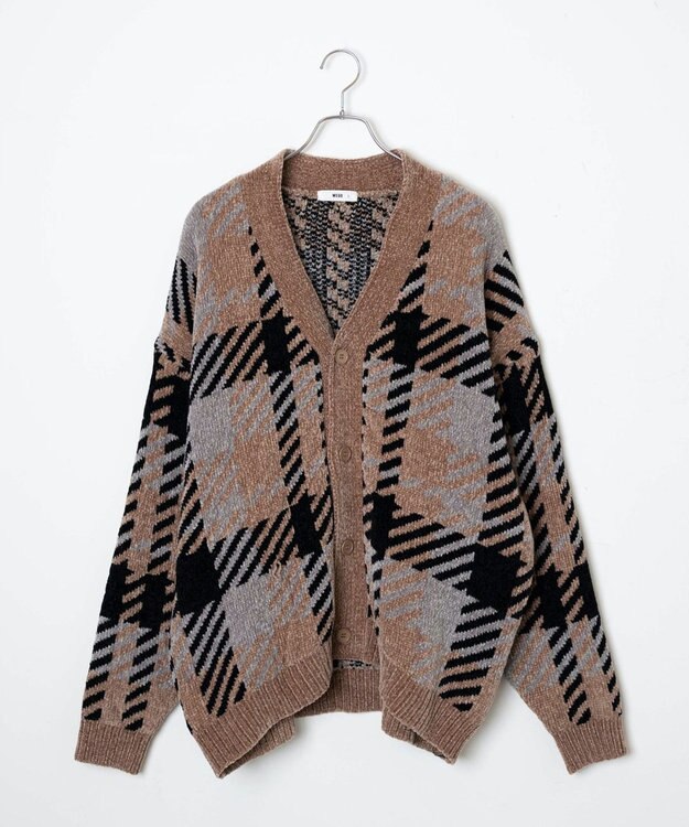 WEGO ベロアモール総柄カーディガン 柄2