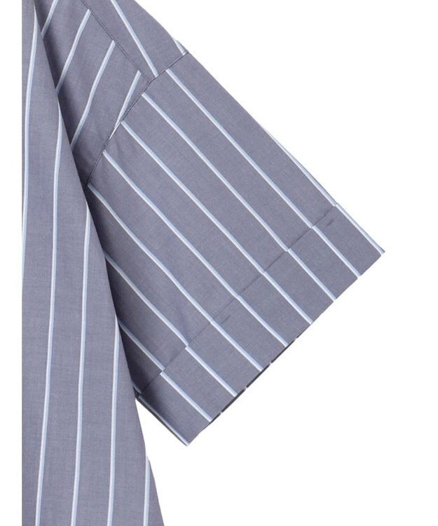 AMERICAN HOLIC イージーケア５分袖バックタックシャツ Stripe Navy