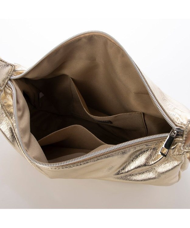 UNBILLION カシュカシュ cachecache / メタリックハーフムーンショルダー ゴールド