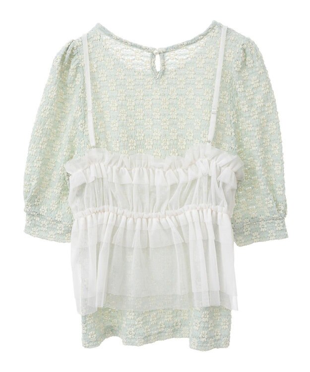 earth music&ecology ＳＥＴ２点フラワープルオーバー＋チュールビスチェ Mint