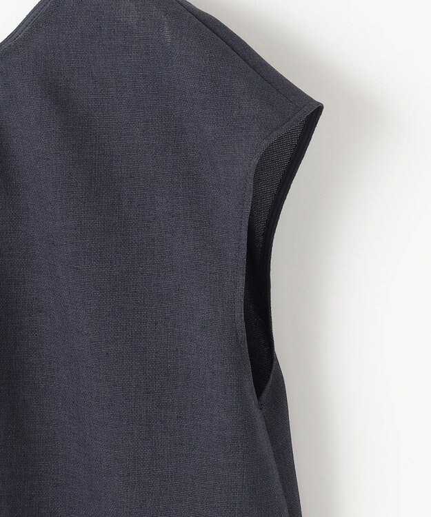 自由区 S 【洗える】ラスティックメッシュバックボウタイ ブラウス ネイビー