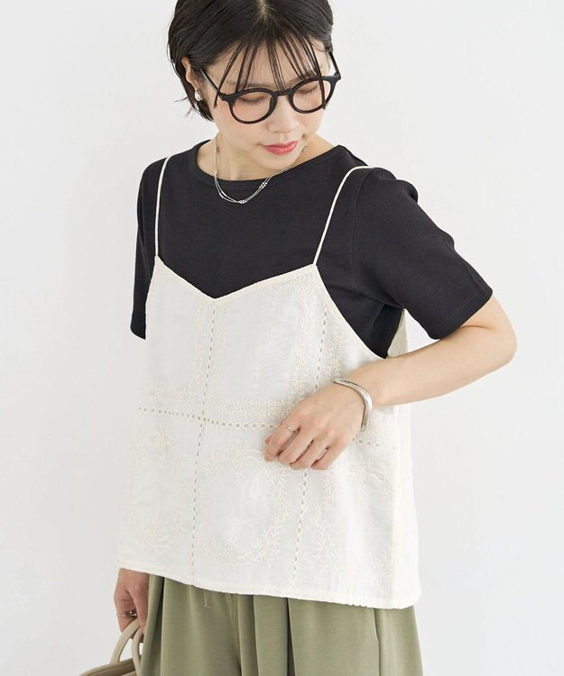 Green Parks 前後２ＷＡＹレース刺繍ビスチェ Ivory