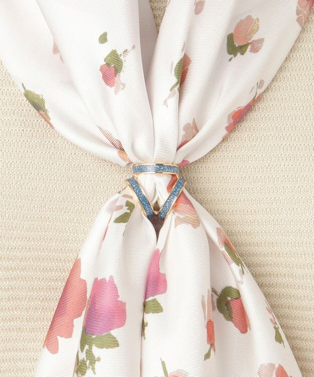 MOONBAT Luna Luce(ルナルーチェ)スカーフリング ラメ 3 Ring お手持ちのスカーフを通すだけ ギフト ターコイズブルー