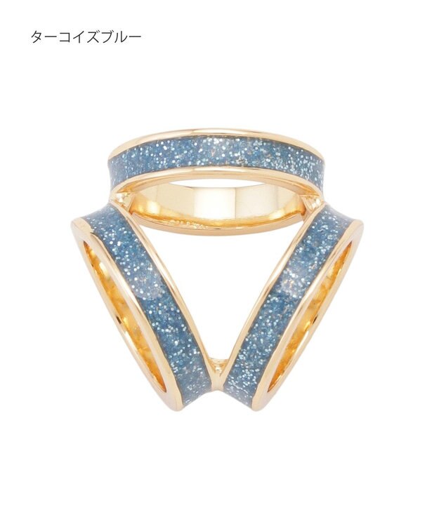 MOONBAT Luna Luce(ルナルーチェ)スカーフリング ラメ 3 Ring お手持ちのスカーフを通すだけ ギフト ターコイズブルー