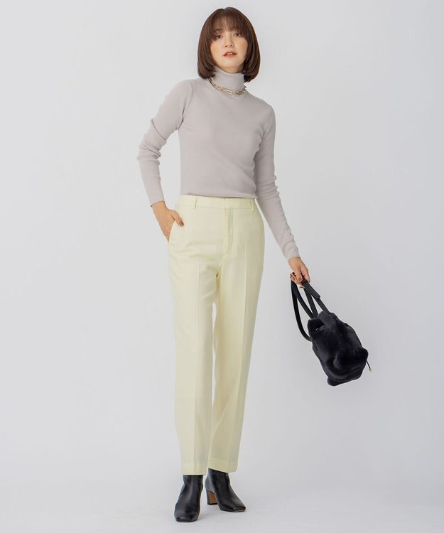 23区 【CLASSY.1月号掲載】ウーステッドウール タートルネック ニット ライトベージュ系