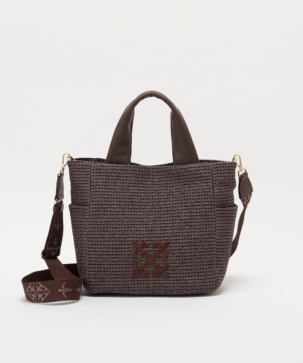 russet ナイロンラフィア2WAYトートバッグ(CE-1711) D.Brown
