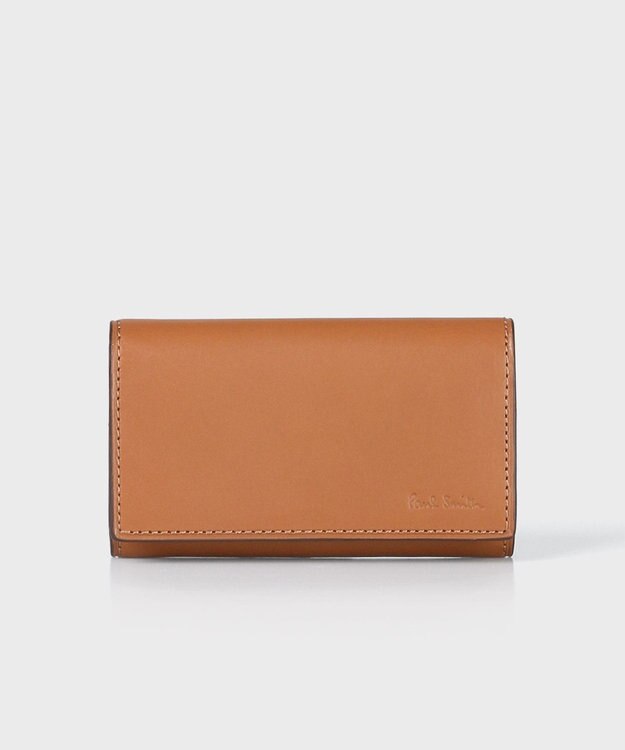 Paul Smith ベジタンストライプトリム キーケース ダークブラウン