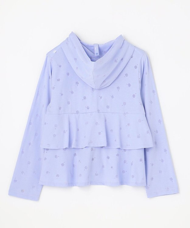 組曲 KIDS 【UVケア】【150-160cm】フラワーオパール パーカー サックスブルー系