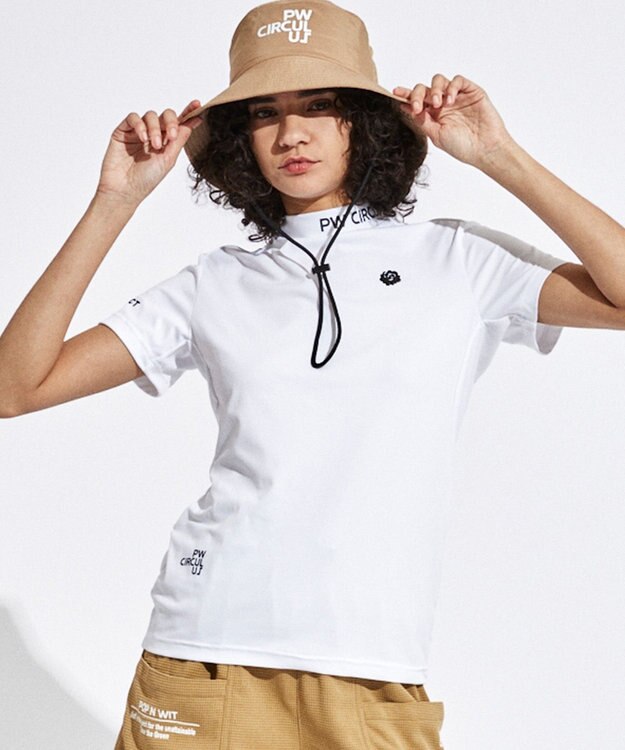 PW CIRCULUS 【UVカット / 吸水速乾 / 伸縮性抜群】【WOMEN】NEW バックメッシュモック T ゴルフウェア レディース ホワイト系