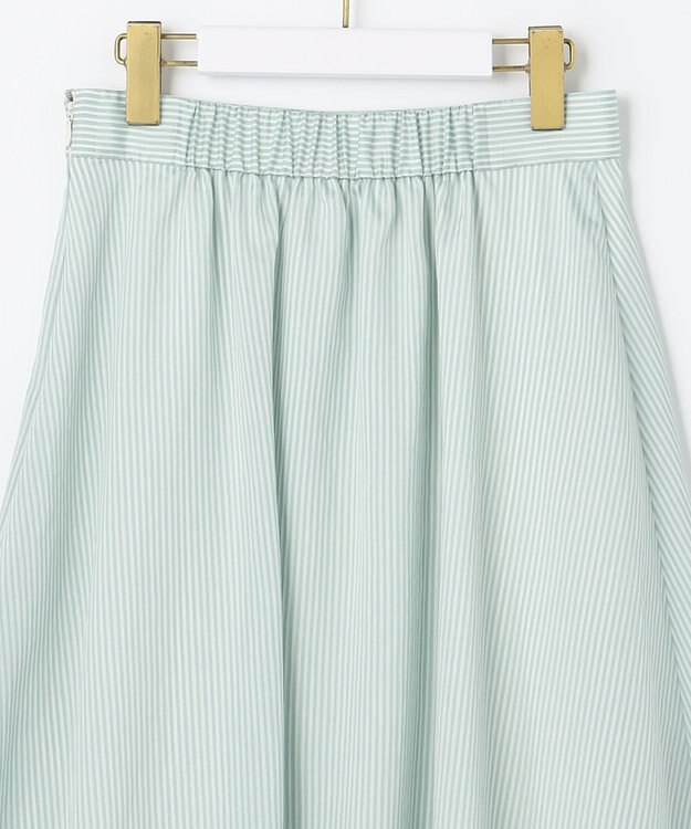 ANY SIS 【洗える】エアリーストライプ スカート グリーンストライプ