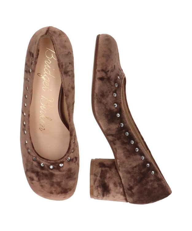 Bridget Birkin 【Bridget Birkin】トップラインビジューオブリークパンプス ブラウン雑材