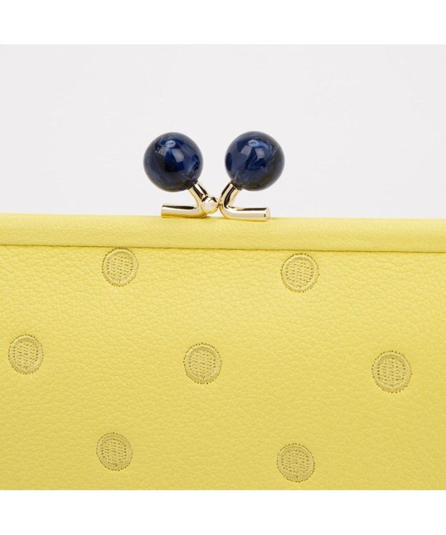 UNBILLION ペルケ perche / アクリル玉がま口長財布 ライトイエロードット