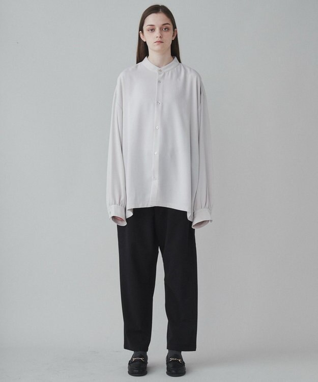 WEGO トロミBIGバンドカラーシャツ ライトベージュ