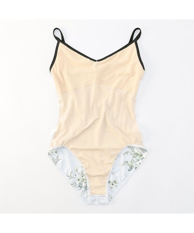 Chacott キャミソールオレオタード グリーンプリント