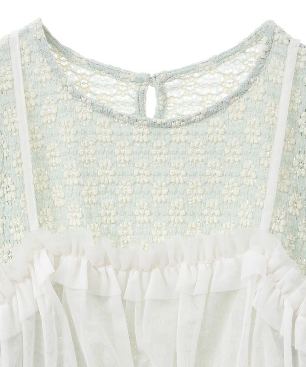 earth music&ecology ＳＥＴ２点フラワープルオーバー＋チュールビスチェ Mint