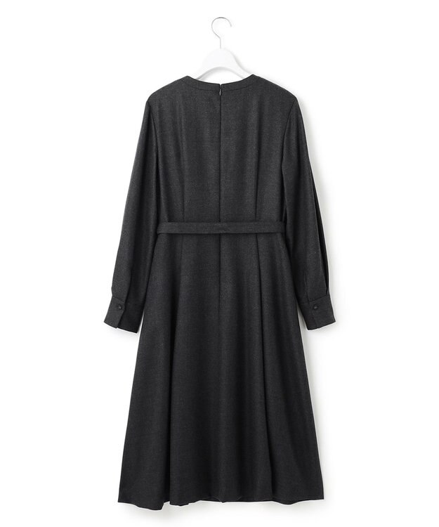 23区 ウールジョーゼット フィットアンドフレア ワンピース グレー系