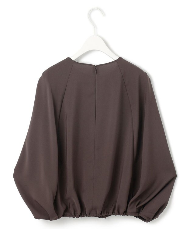 ICB L 【接触冷感・UVケア・吸水速乾・防シワ・洗える】 ドレープツイル ブラウス チョコレート系