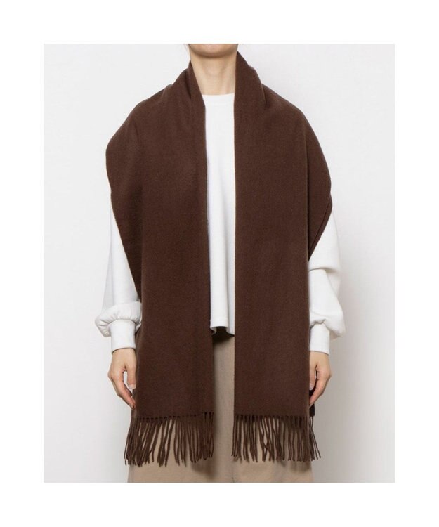 UNBILLION カシュネ cache nez / ウール無地ストール ブラウン
