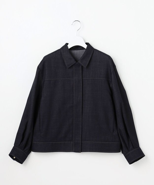 自由区 L 【17号サイズまで展開・SHIHOさん着用】デニムライクツイル ジャケット ダークインディゴ