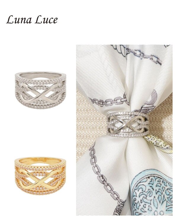 MOONBAT Luna Luce(ルナルーチェ)スカーフリング Pave Setting パヴェセット お手持ちのスカーフを通すだけ ギフト シルバー