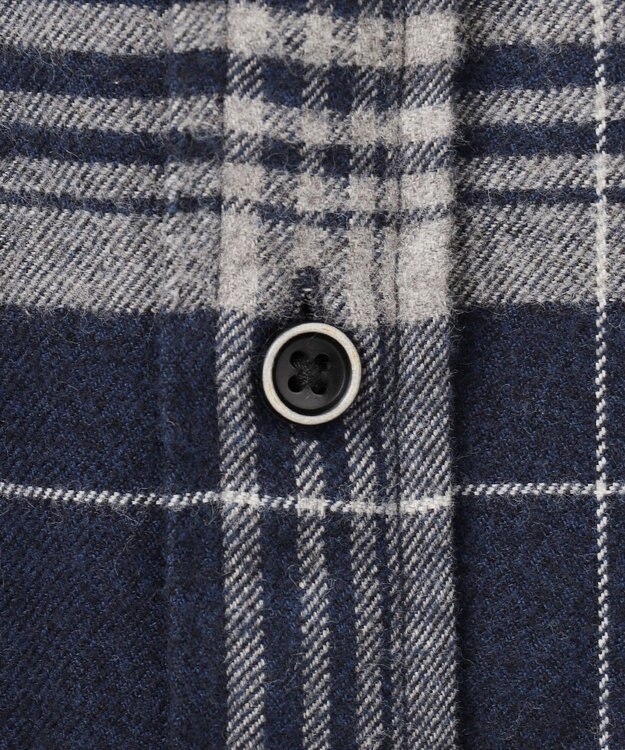 JOSEPH ABBOUD 【オーガニックコットン】ビッグチェック フランネルシャツ ネイビー系4
