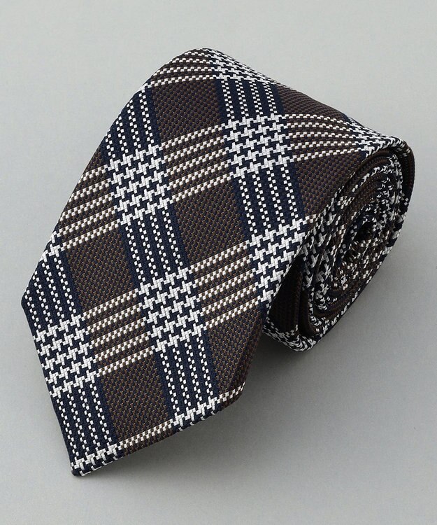 GOTAIRIKU GOTAIRIKU別注【日本製】シルク ネクタイ_チェック柄 ダークブラウン系8