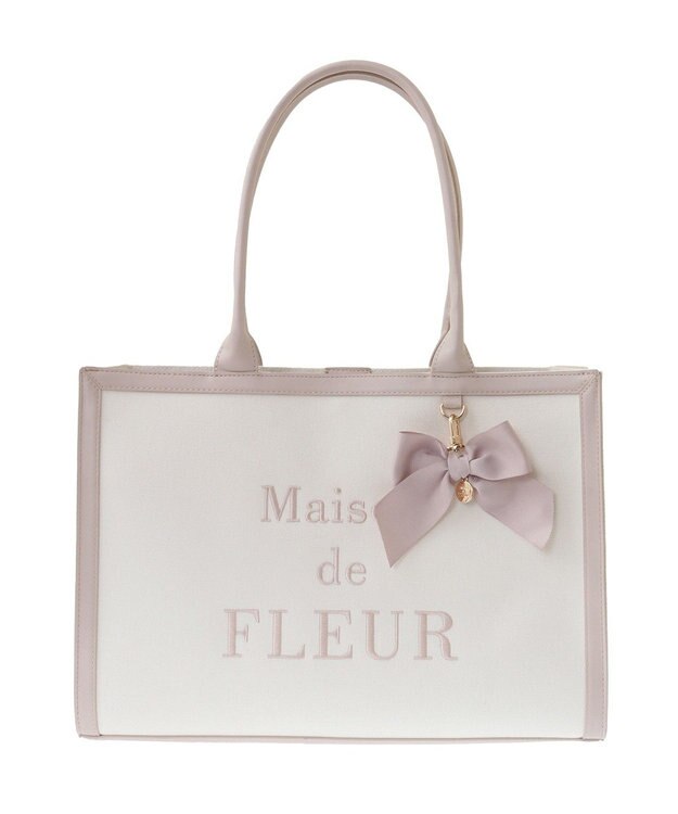 Maison de FLEUR ロゴ刺繍キャンバストートバッグ Pink