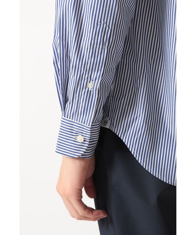 DAKS コットン ストライプシャツ ブルー