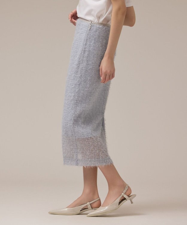 GRACE CONTINENTAL チュールタイトスカート ブルー