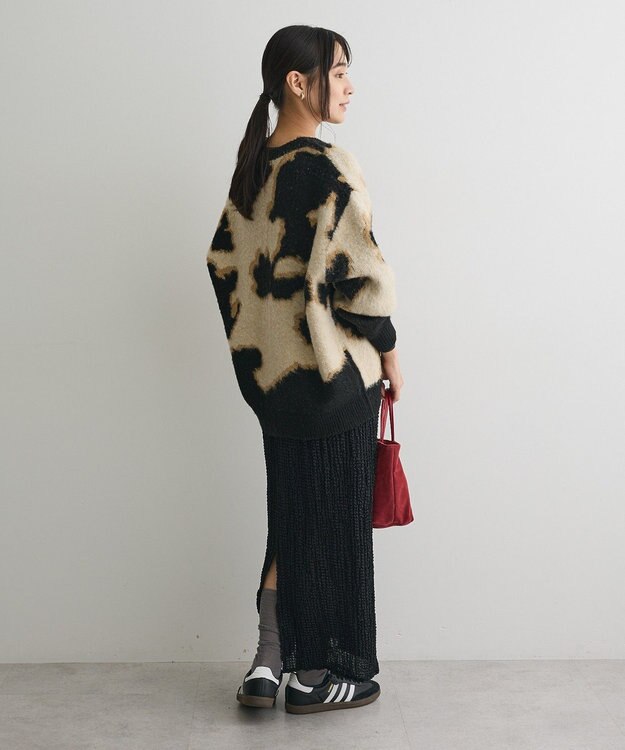 CRAFT STANDARD BOUTIQUE アニマルジャカードニットカーディガン Light Beige