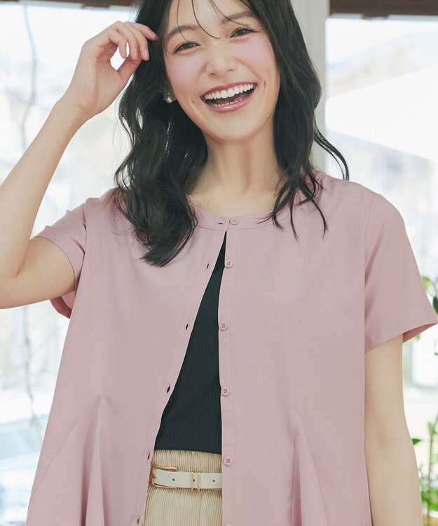 Tiaclasse ボリュームフレアブラウス ピンク